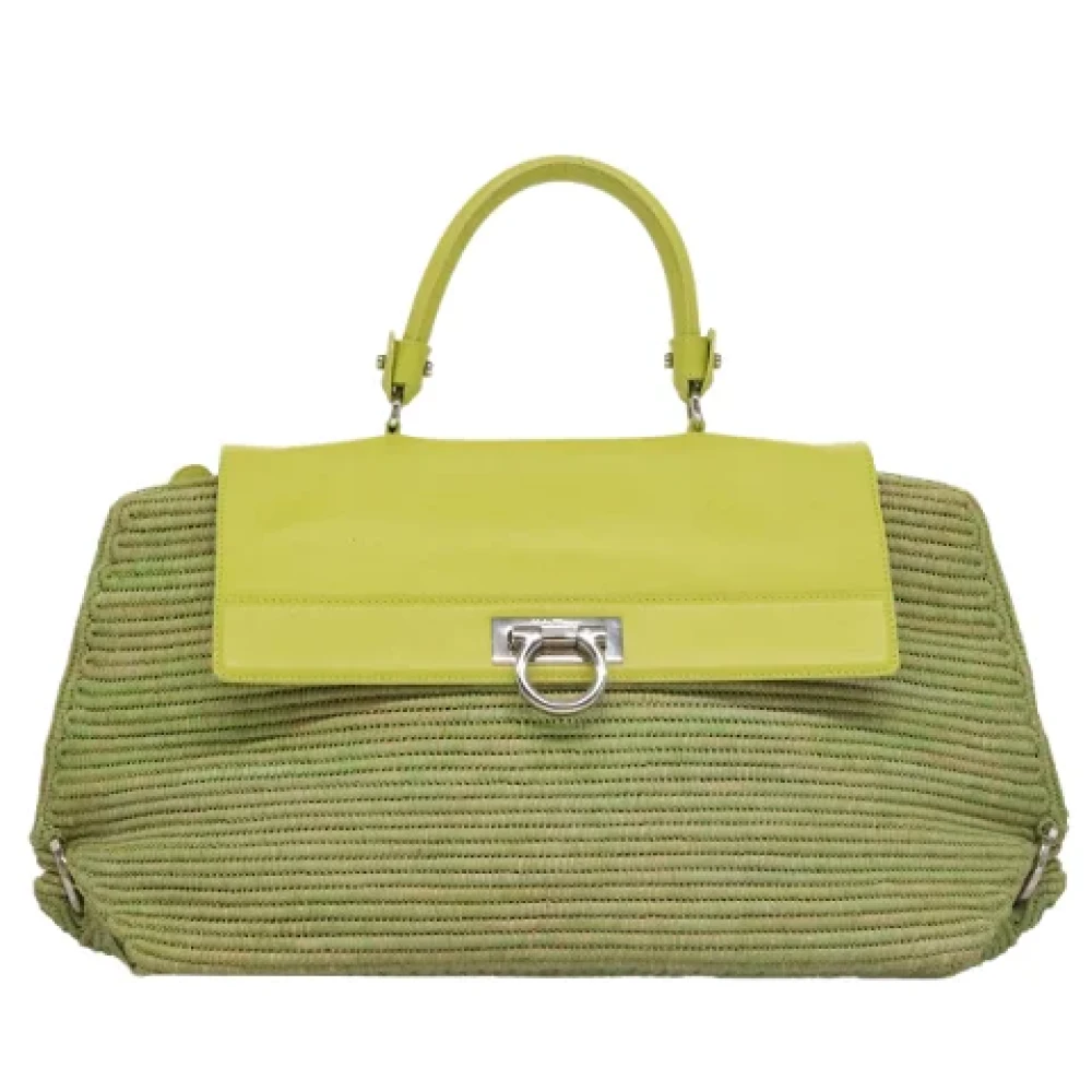 Salvatore Ferragamo Pre-owned Fabric handbags Green Dames