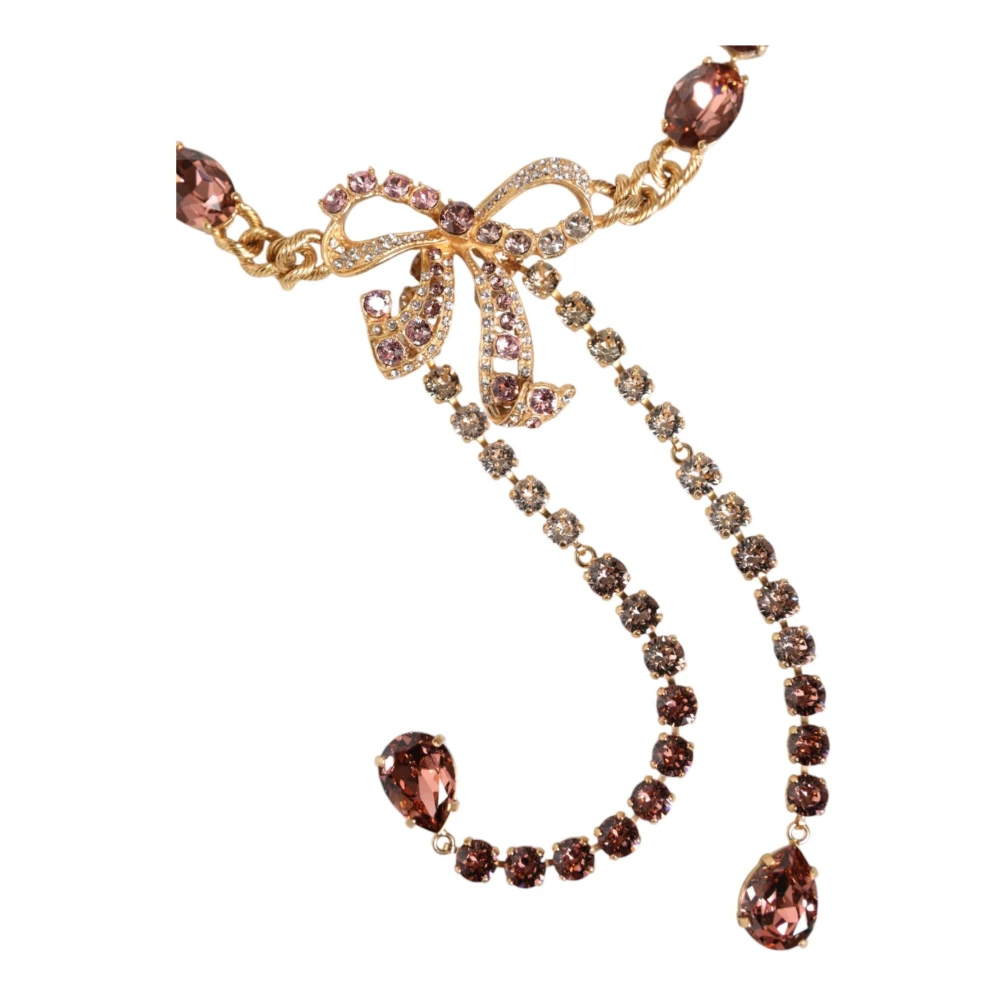 Dolce & Gabbana Kristalversierde Taille Ketting Riem Yellow Dames
