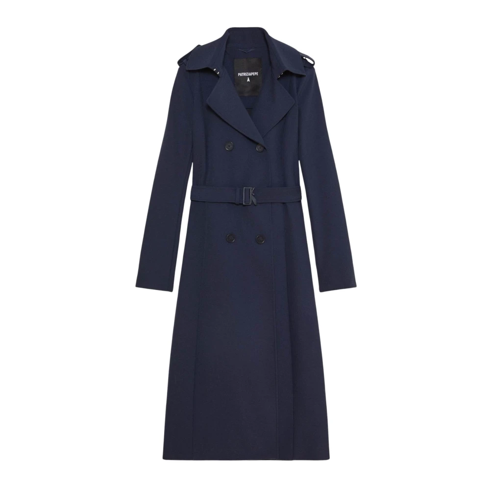 Patrizia Pepe Donna Blu - Trench Doppiopetto In Nylon - Coats - Xl