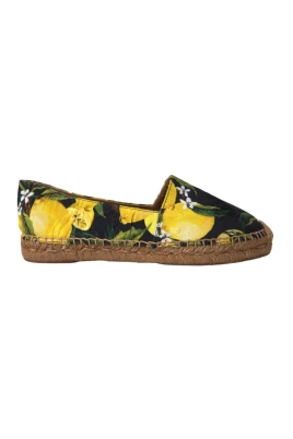 Espadriller med citronprint Slipon
