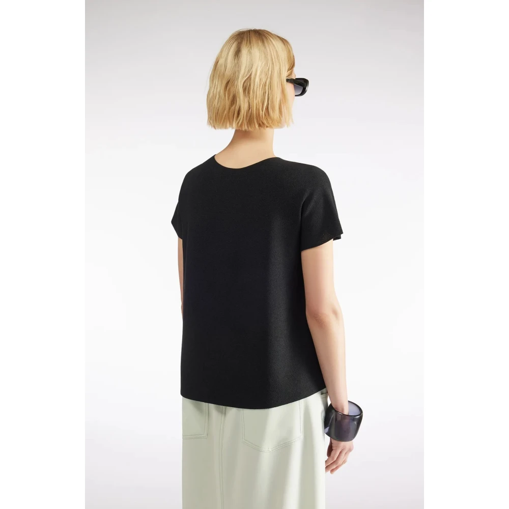 Liviana Conti Zwarte Kimono Mouw Viscose Top Black Dames