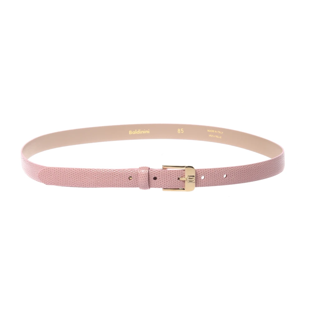 Baldinini Women's Pink Lizard Print Belt - Belts - 95 Cm - Accessories