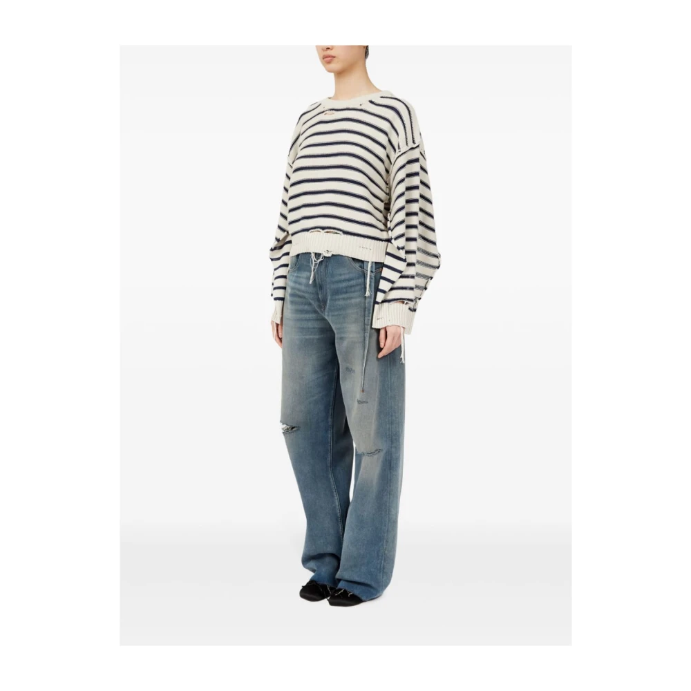 MM6 Maison Margiela Rondhals gebreide trui White Dames