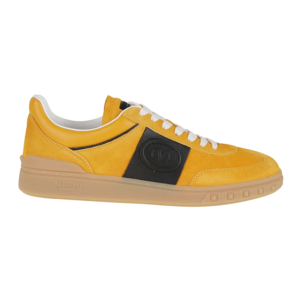 Valentino Garavani Yellow Sneakers, Male, 10 Uk, Studded Leather Low Top Sneaker