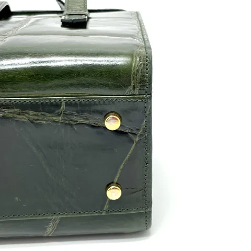 Celine Vintage Pre-owned Leather handbags Green Dames