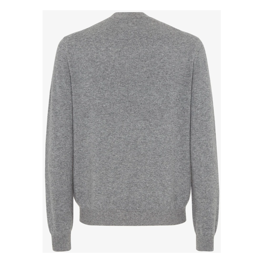 Fendi Grijze Wollen Crew Neck Sweater Gray Heren