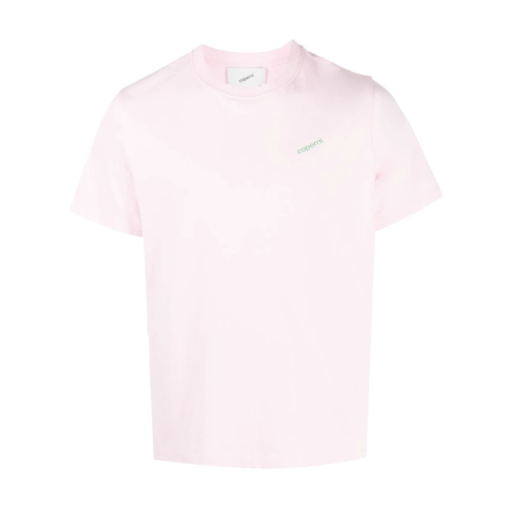 Coperni Roze Jersey Crew Neck Logo T-shirt Pink Dames