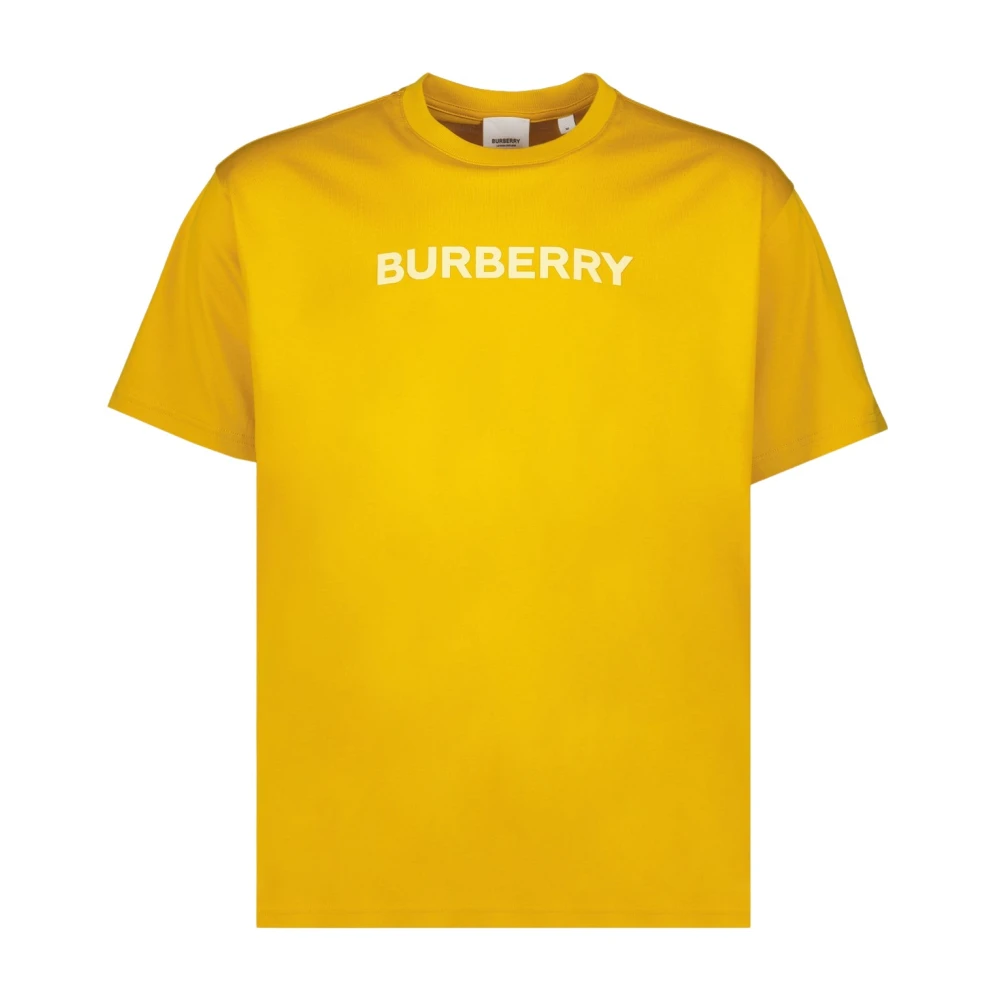 Burberry Giallo Katoenen T-Shirt Regular Fit Yellow Heren