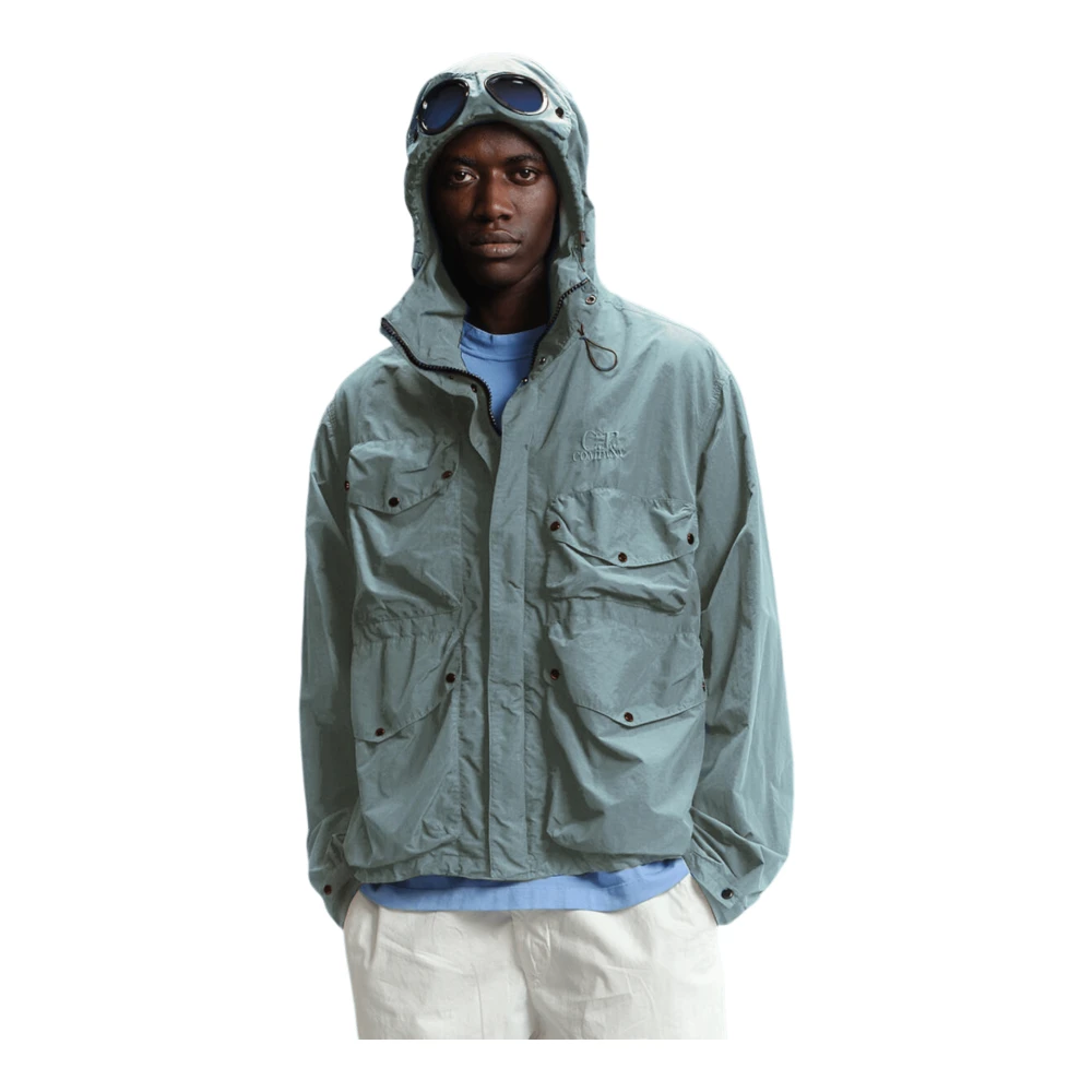 C.P. Company Stormy Weather Nylon Goggle Jas Blue Heren