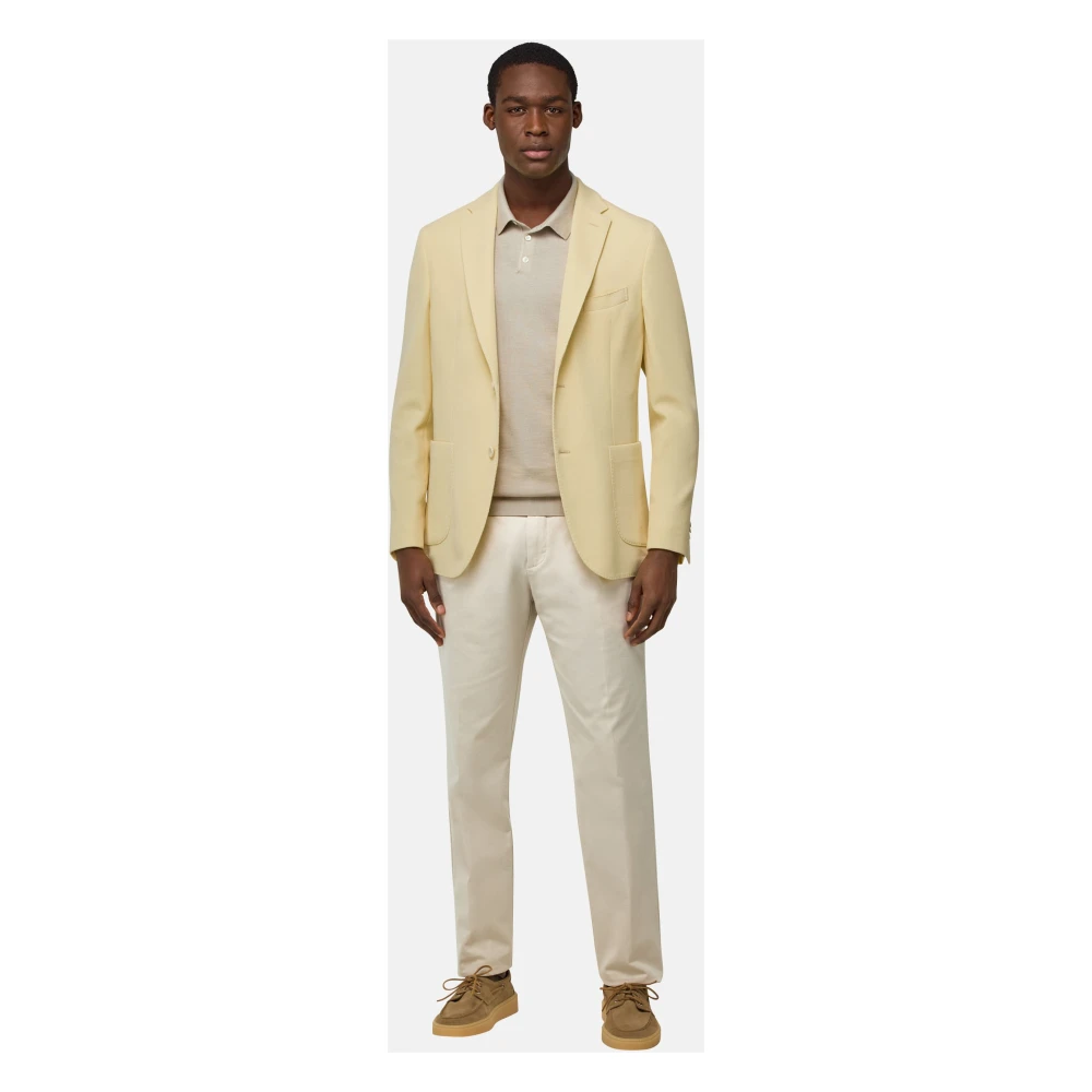 Boggi Milano B Jersey Katoenen Crêpe Jas Yellow Heren