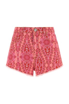 printed-denim-stretch-shorts