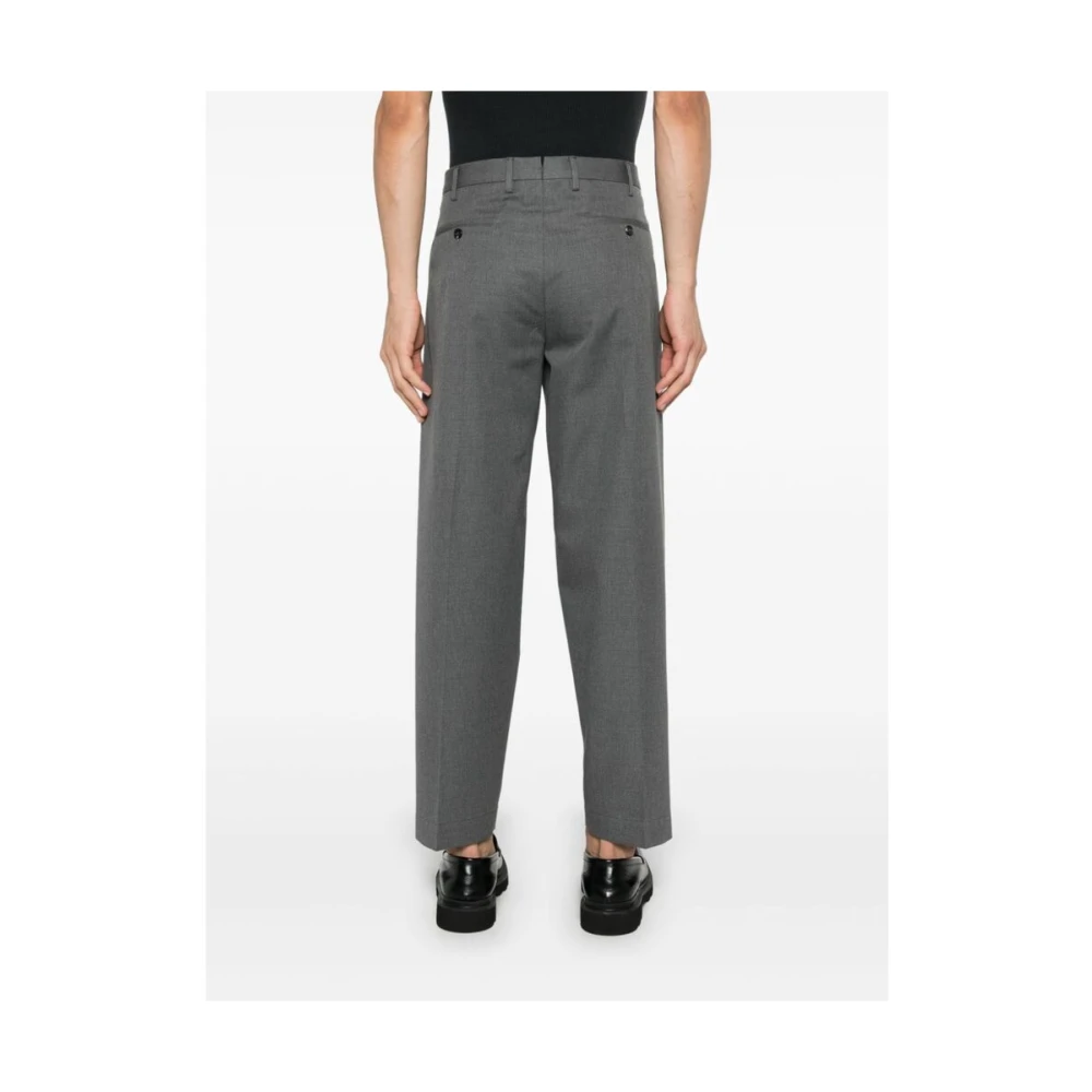 Incotex Grijze Twill Tapered Leg Broek Gray Heren