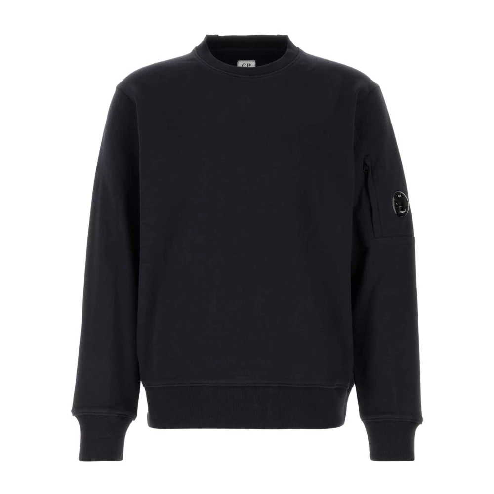 C.p. Company Men's Blue Sweatshirts, Xl, Logo Crewneck Sweatshirt