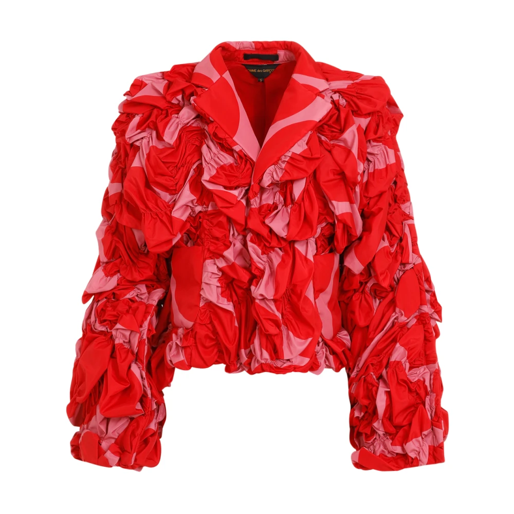 Comme des Garçons Röd Blommig Jacka Dammode Red, Dam