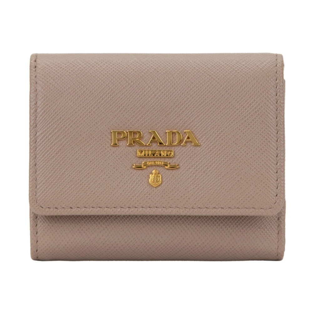 Prada Women's Pink Wallets & Cardholders, One Size, Luxury Leather Cardholder With Coin Pocket