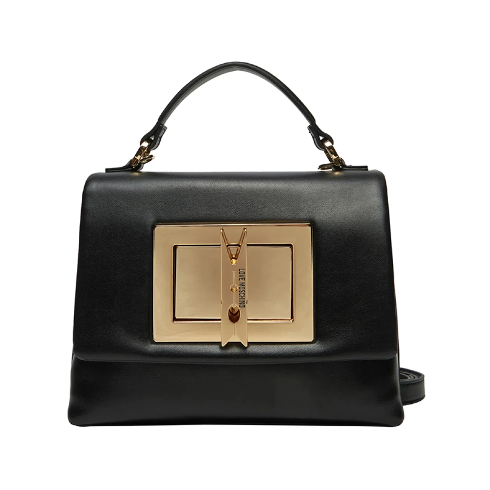 Love Moschino Zwarte schoudertas met chique logo Black Dames