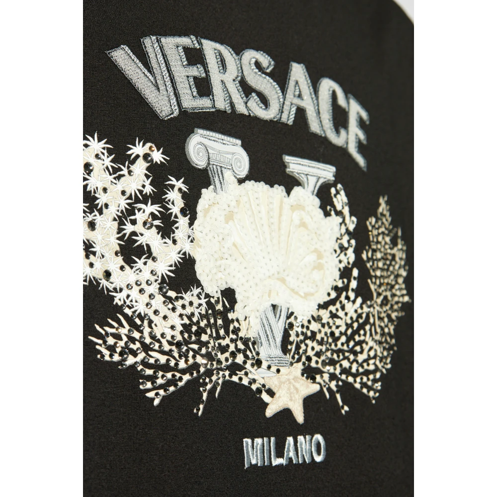 Versace T-shirt met logo Black Heren