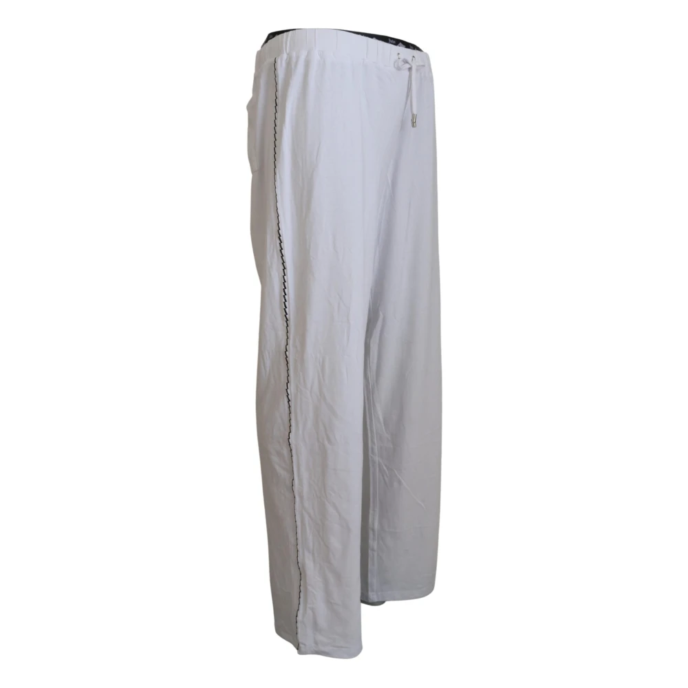 John Galliano Elegante wijde pijp katoenen broek White Heren