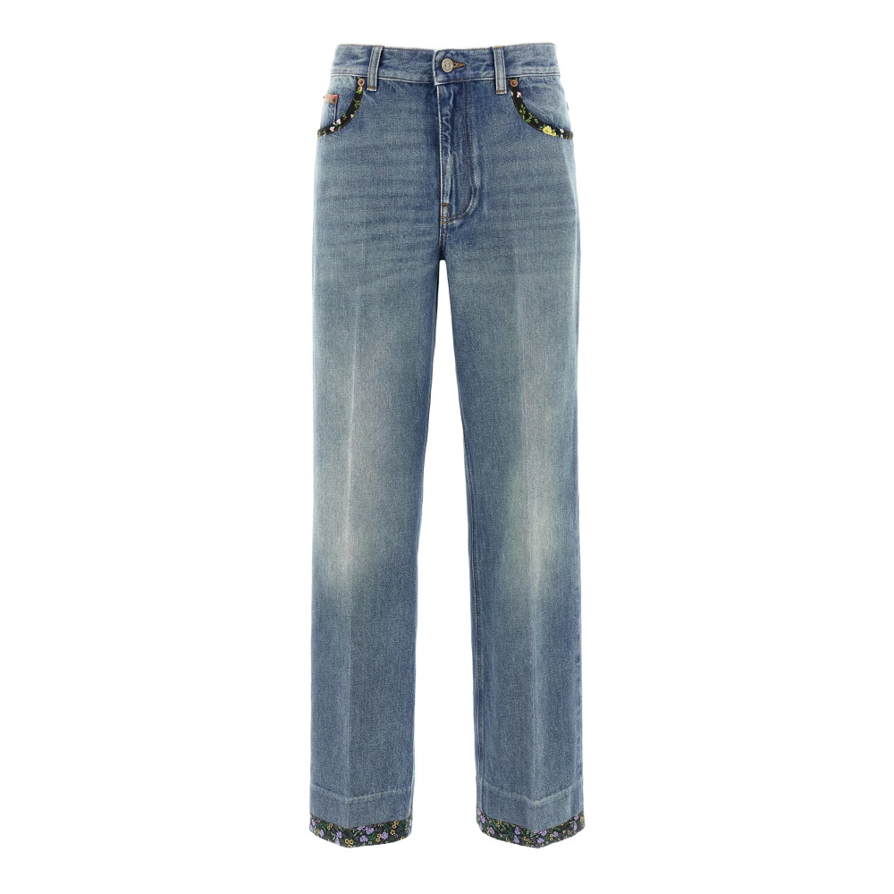 Valentino Garavani Straight Fit Jeans, Female, W28, Denim Trousers Blue