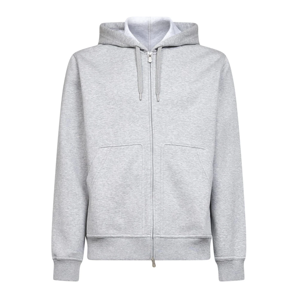 Brunello Cucinelli Men's Gray Zip-Throughs, 3XL, Jumpers