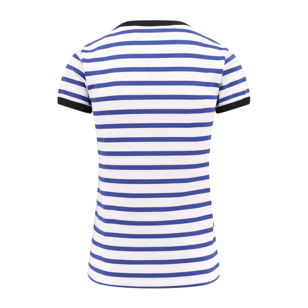 Valentino Gestreept Katoenen Geborduurd T-shirt Blue Dames