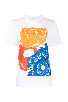 Floral Embroidered Cotton T-Shirt