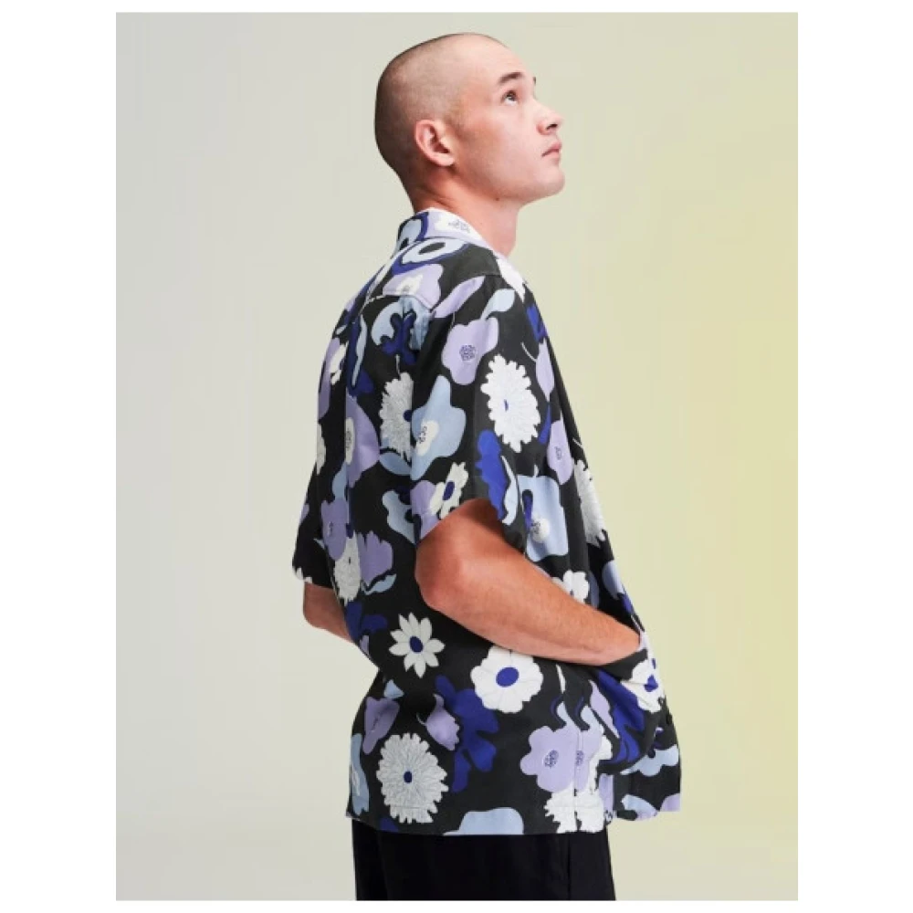 Nn07 Bloemenprint Viscose Polo Shirt Multicolor Heren