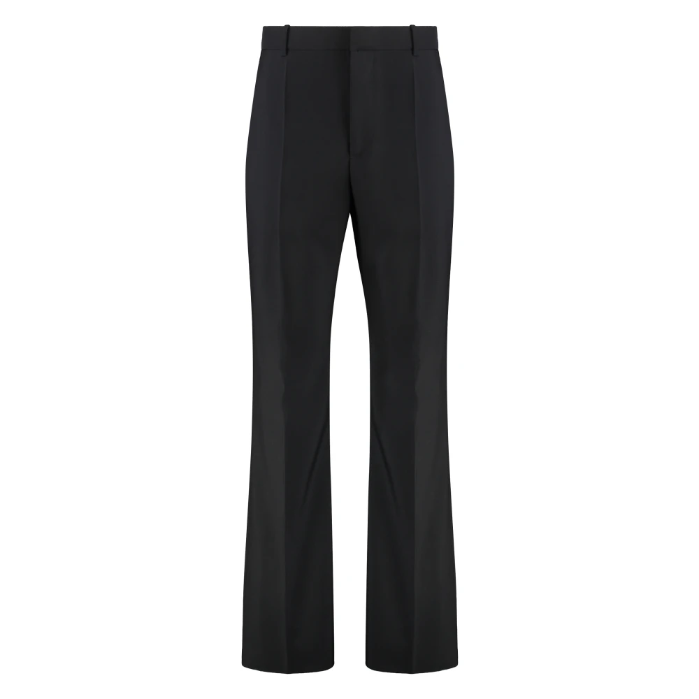 Bottega Veneta Women's Black Light Wool Flared Trousers - Wide Trousers - Xs - Trousers