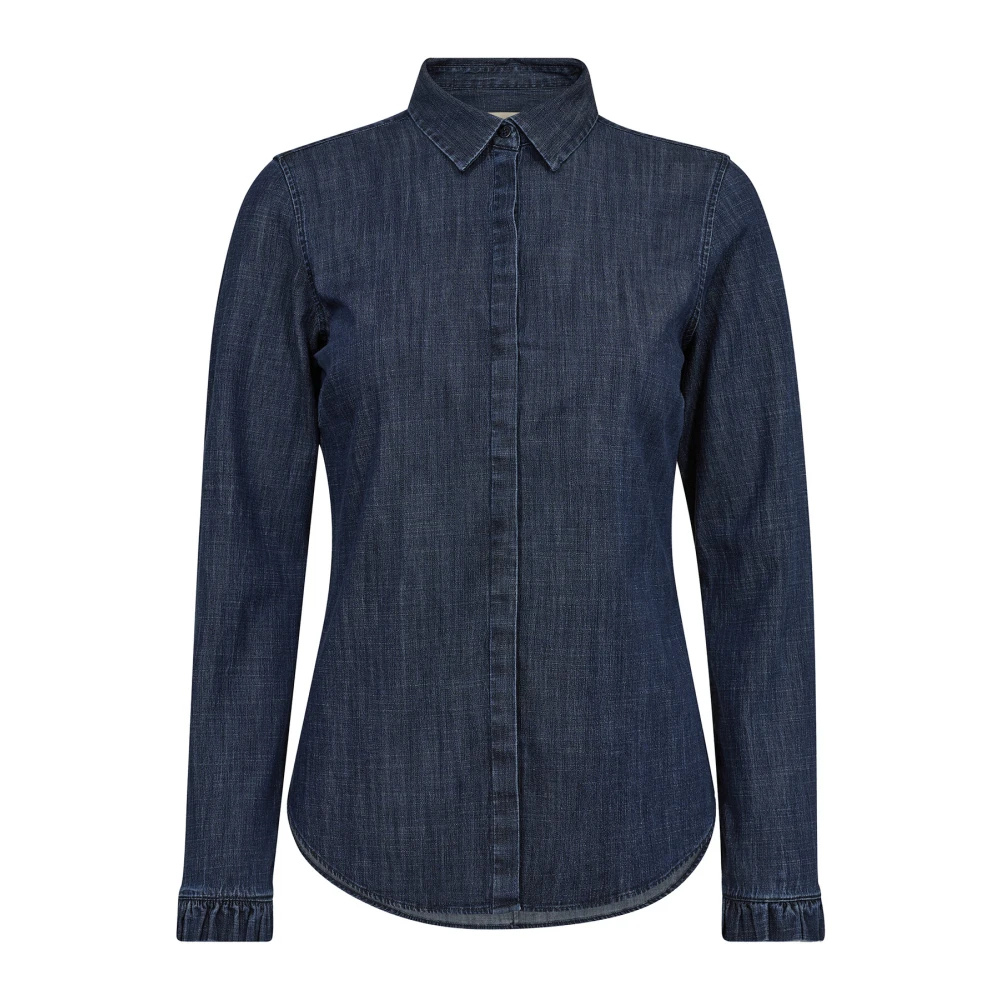 MOS MOSH Denim Flip Shirt Donkerblauw Blue Dames