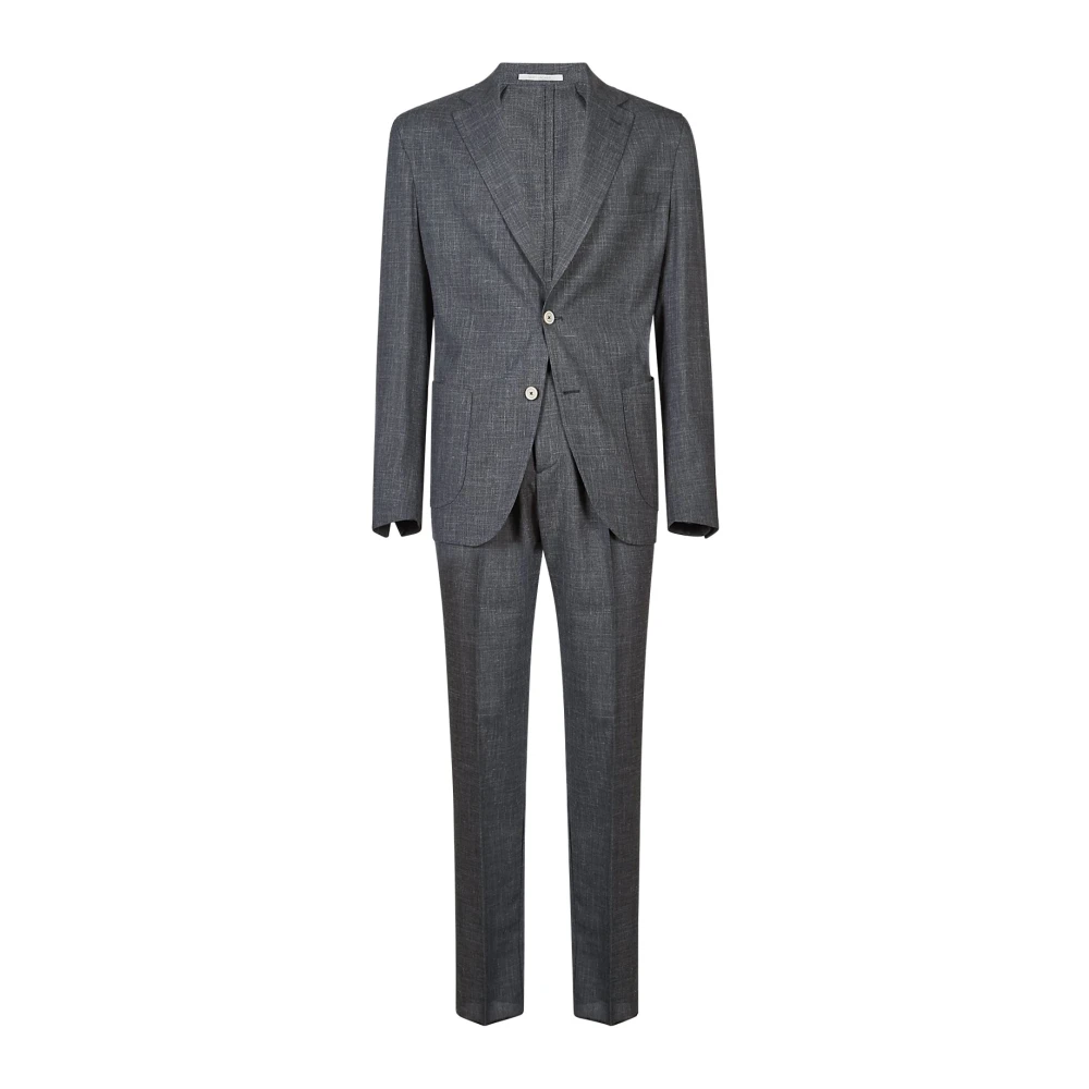 Eleventy Svart Single Breasted Suits