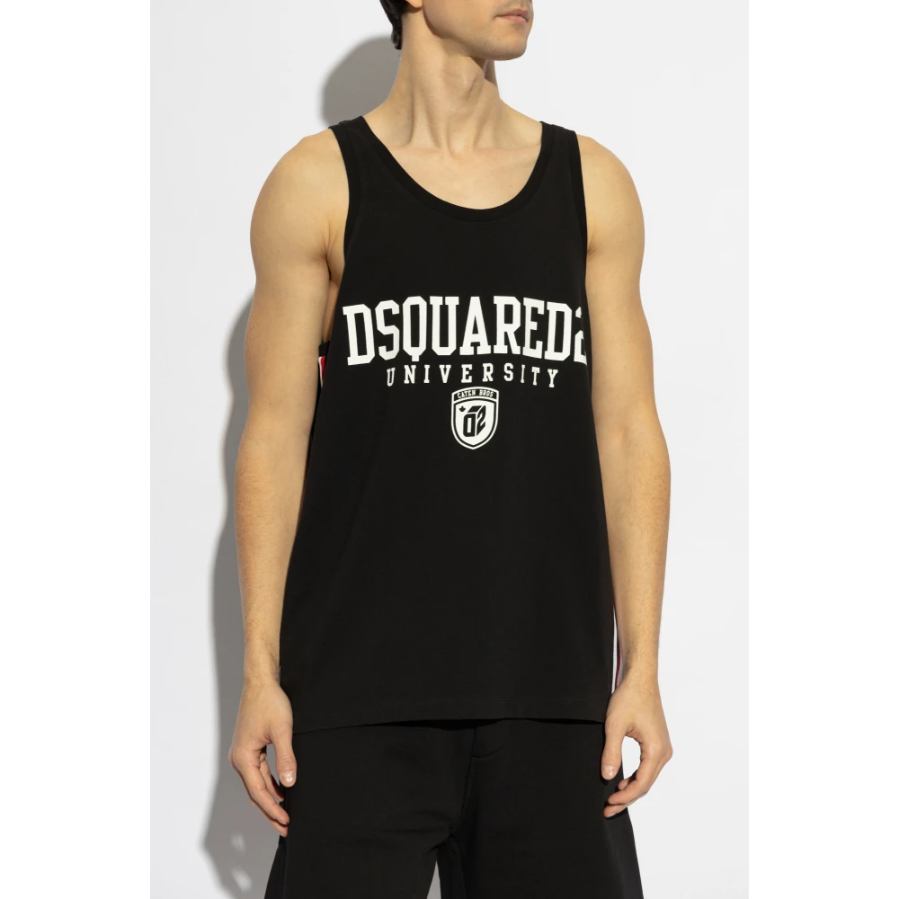 Dsquared2 Mouwloos T-shirt Black Heren