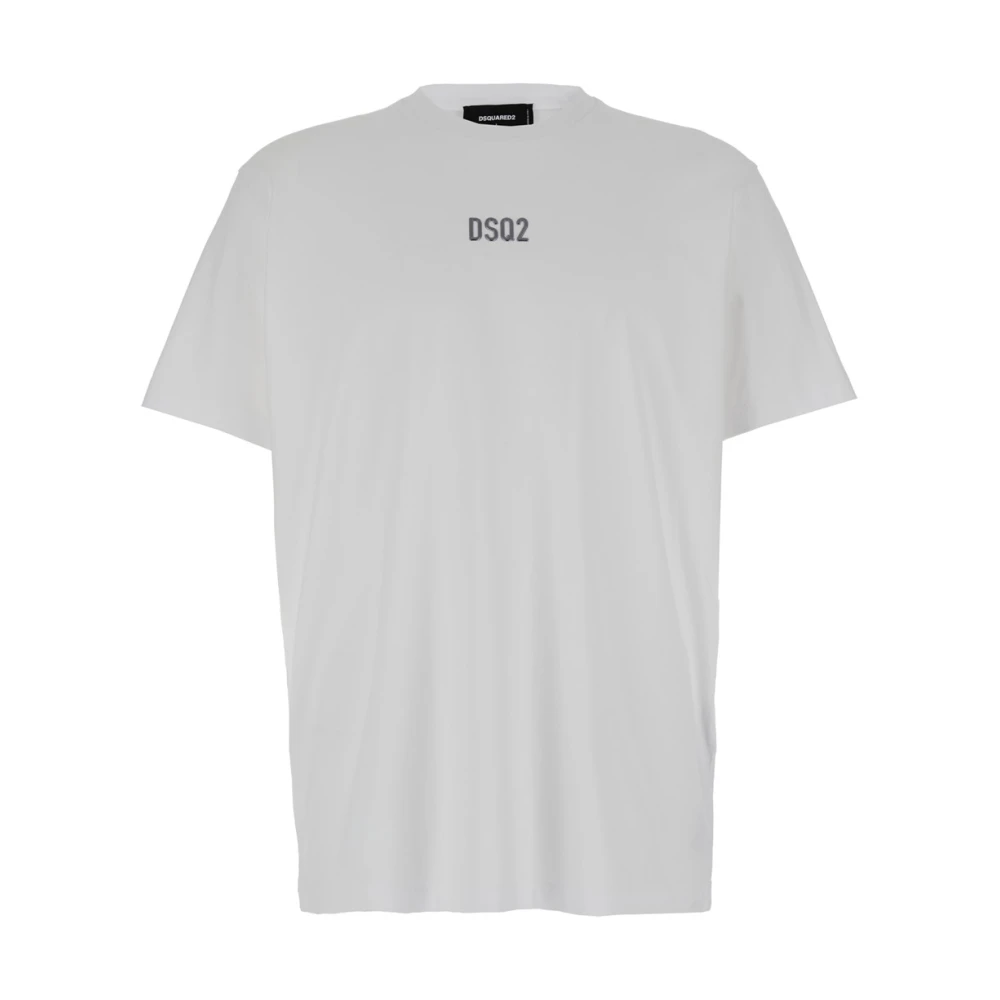 Dsquared2 Witte Crewneck T-shirt met Metalen Logo White Heren