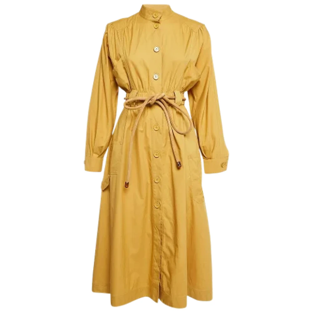 Fendi Vintage Pre-owned Cotton dresses Yellow Dames