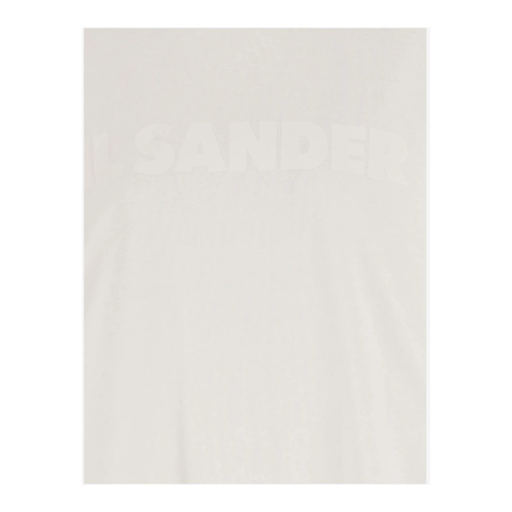 Jil Sander Katoenen T-shirt met Reliëf Logo White Dames