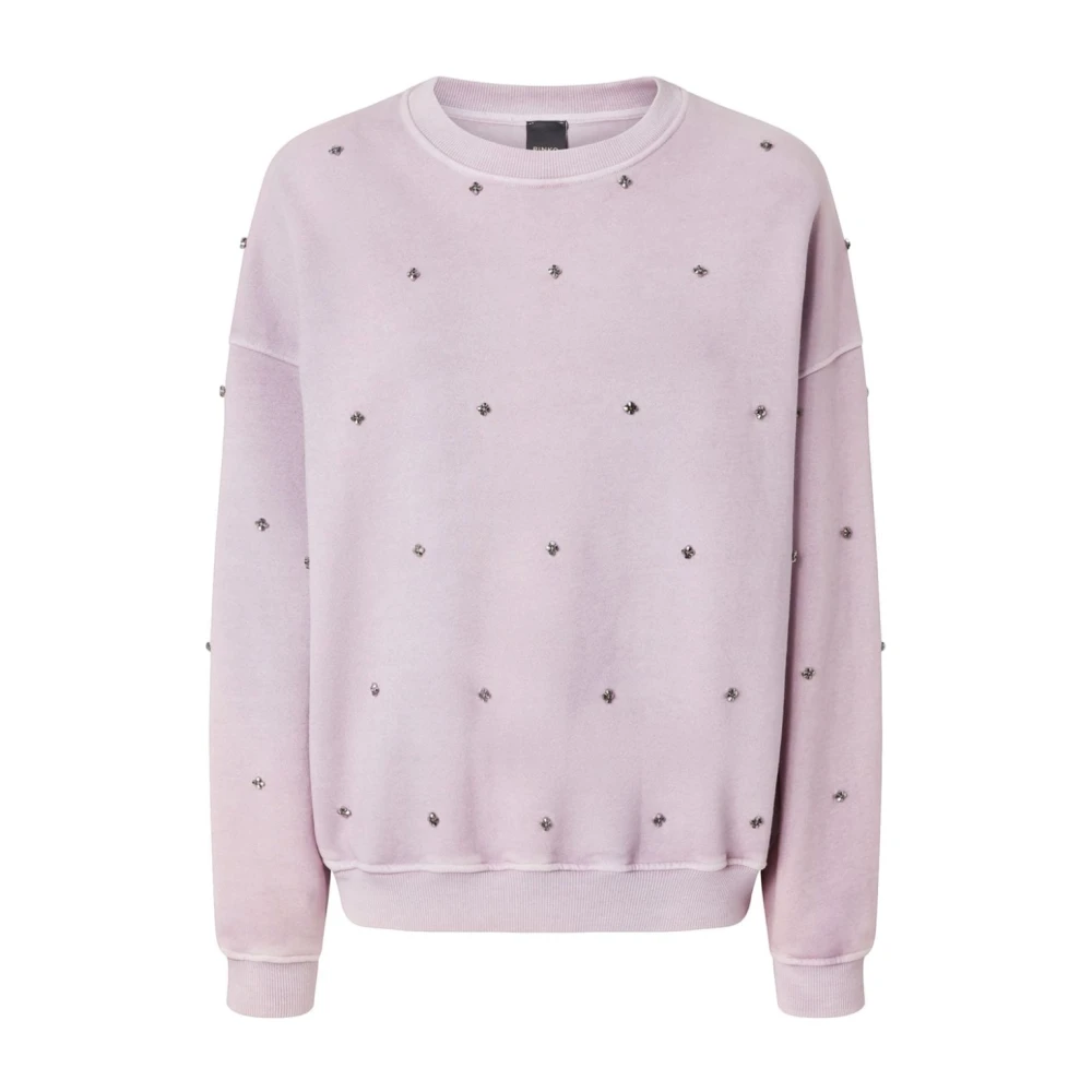 Pinko Lila Crew Neck Sweater Appliqué Purple Dames