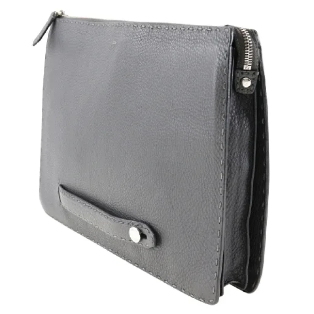 Fendi Vintage Pre-owned Leather clutches Black Dames