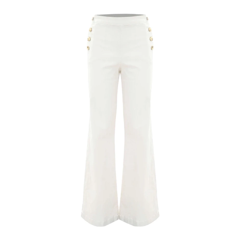 Kocca Beige Flare Jeans med dekorativa knappar Beige, Dam