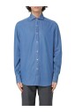 chemise-bleue-ajustee-a-boutons