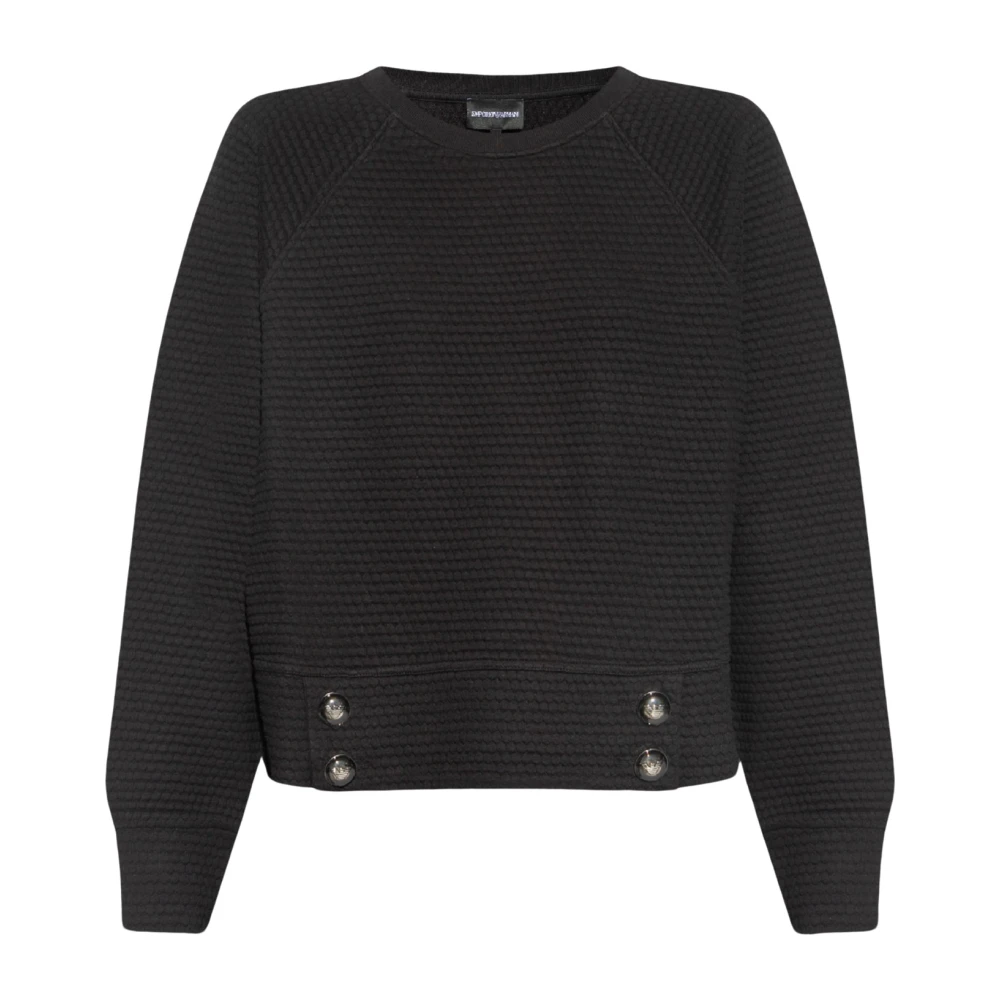 Emporio Armani Zwarte Sweatshirt Herfst Winter Collectie 2023 2024 Black Dames