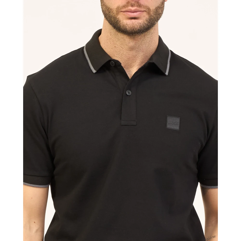 Boss Zwarte Polo Slim Fit Black Heren