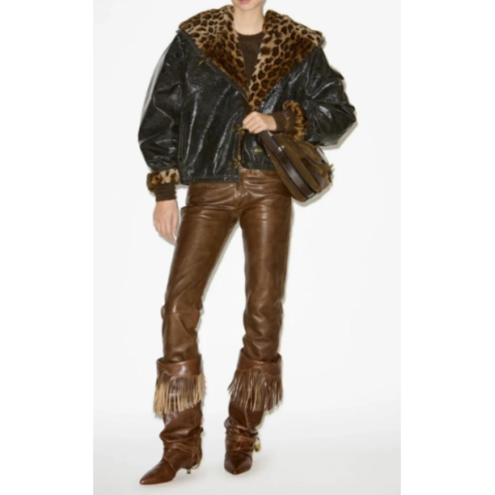 Isabel marant Luipaard Luxe Blouson Jas Black Dames