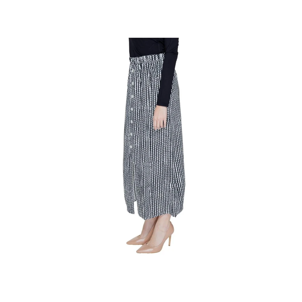 Only Stijlvolle Button Front Midi Rok Black Dames
