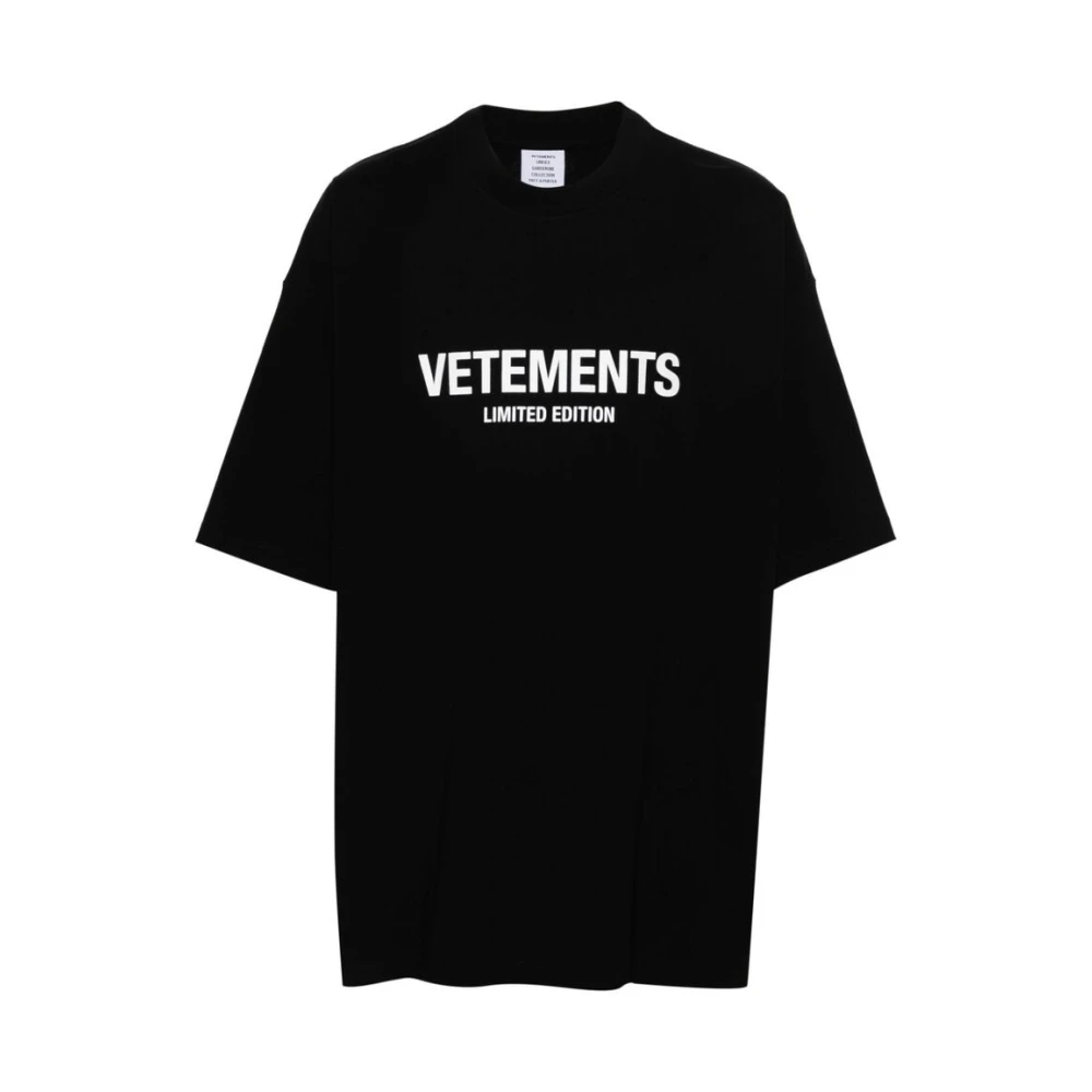 Vetements Logo Print Crew Neck T-shirt Black Heren