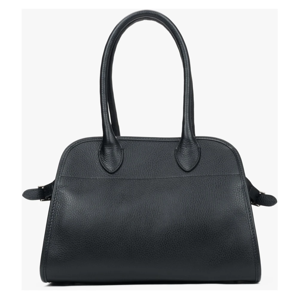 Estro Zwarte Satchel Handtas gemaakt van Premium Italiaans Leer Black Dames