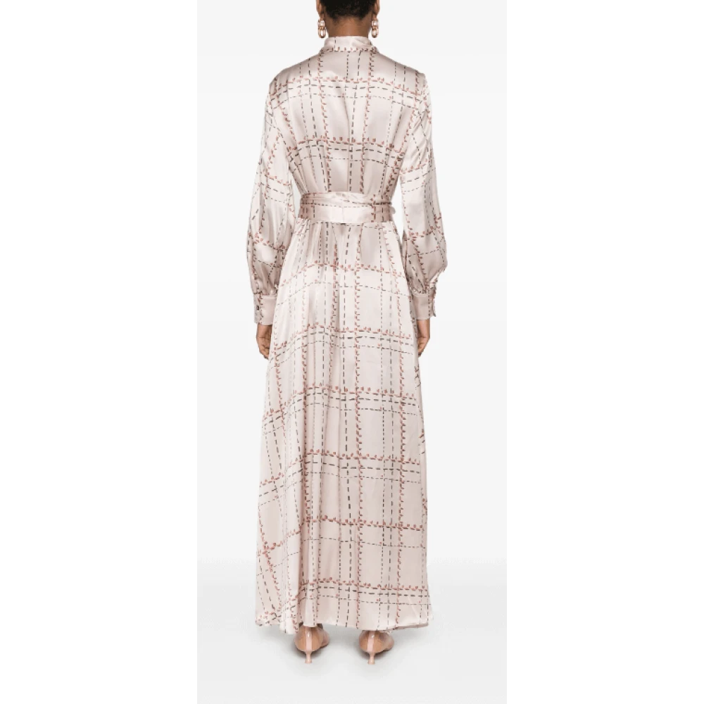 Kiton Mauve Zijden Overhemdjurk Pink Dames
