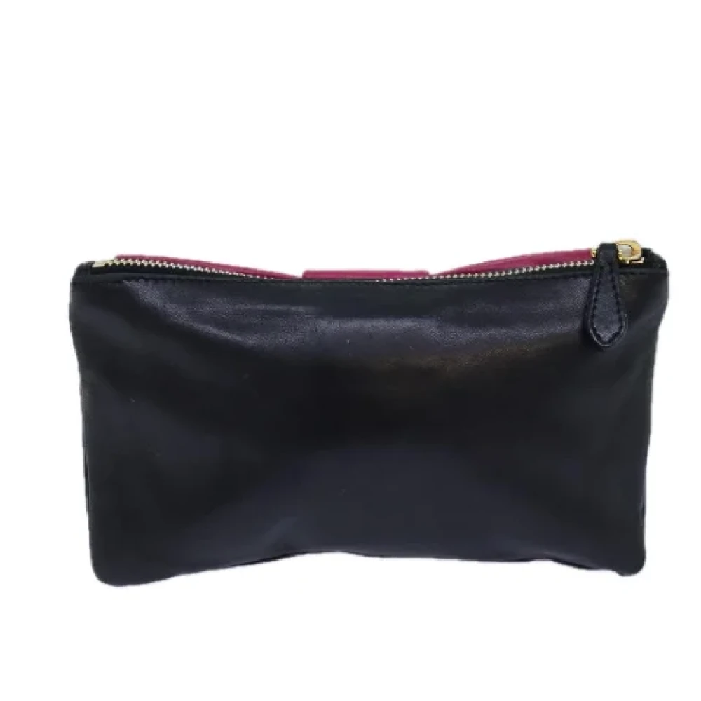 Prada Vintage Pre-owned Leather pouches Black Dames