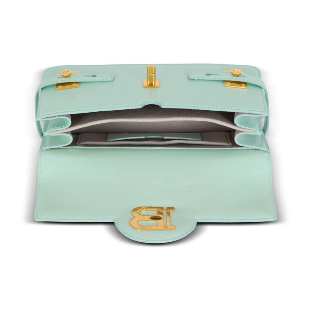 Balmain B-Buzz Shoulder 24 kalfsleren tas Blue Dames