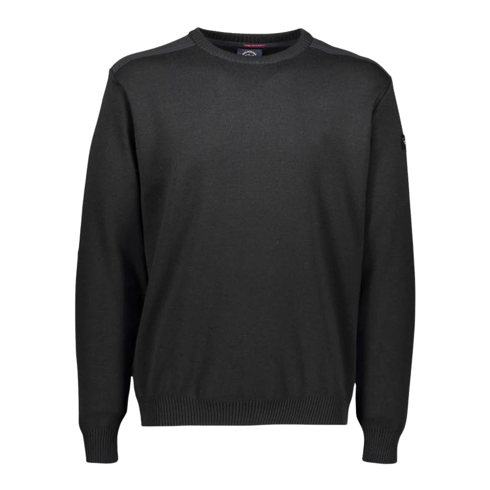 Paul & Shark Men's Black Crewneck Jumper With Patches - Sweatshirts - Xl - Sweatshirts & Hoodies