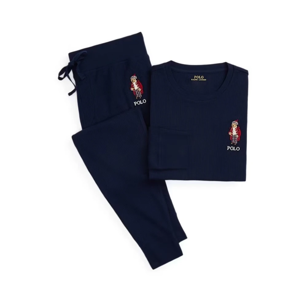 Polo Ralph Lauren Blue Pyjamas, Male, L, Waffle Knit Pyjamas