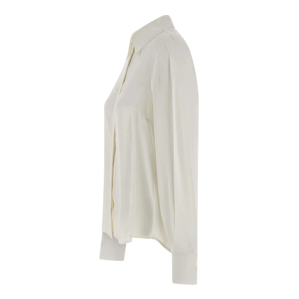 Kaos Witte Viscose Crepe Shirt White Dames